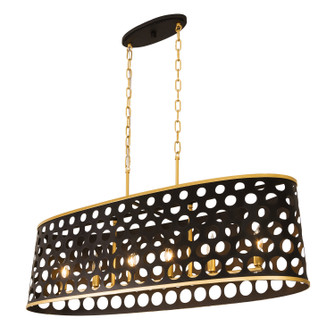 Bailey Six Light Pendant in Matte Black/French Gold (137|346N06MBFG)