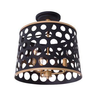 Bailey Three Light Pendant in Matte Black/French Gold (137|346S03MBFG)