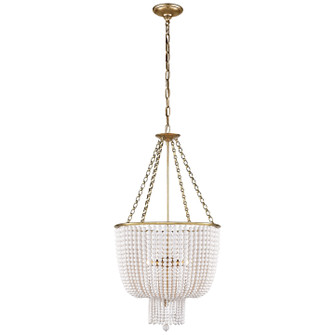 Jacqueline Four Light Chandelier in Hand-Rubbed Antique Brass (268|ARN 5102HAB-WG)