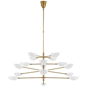 Graphic 16 Light Chandelier in Hand-Rubbed Antique Brass (268|ARN 5503HAB-WHT)