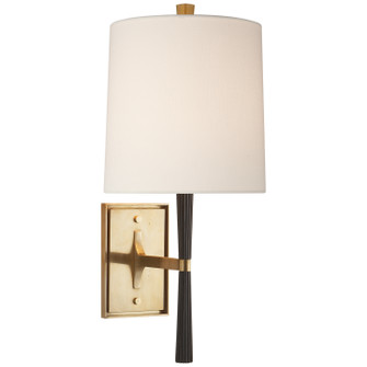 Refined Rib One Light Wall Sconce in Ebony Resin and Brass (268|BBL 2036EBO-L)
