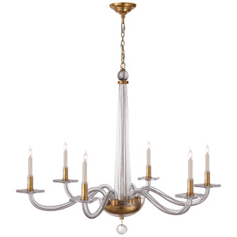 Bernardo Six Light Chandelier in Antique Brass and Clear Glass (268|CHC 1141AB)