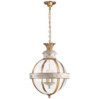 Crown Top Globe Three Light Lantern in Antique White (268|CHC 2111AW-CG)
