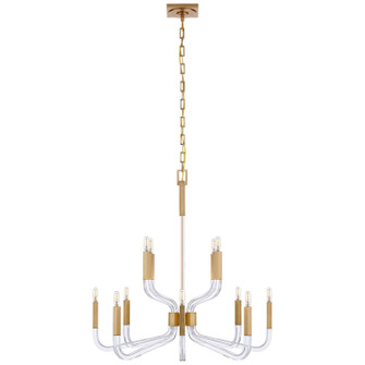 Reagan 12 Light Chandelier in Antique-Burnished Brass and Crystal (268|CHC 5903AB/CG)