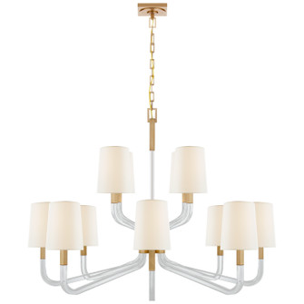 Reagan 12 Light Chandelier in Antique-Burnished Brass and Crystal (268|CHC 5904AB/CG-L)