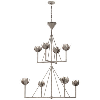 Alberto Eight Light Chandelier in Burnished Silver Leaf (268|JN 5006BSL)