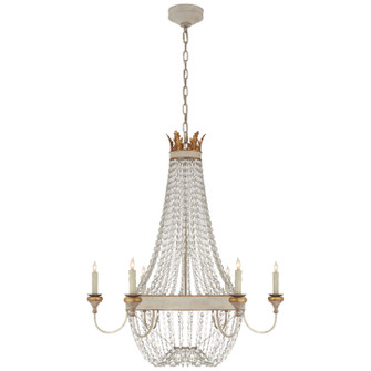 Entellina Six Light Chandelier in Vintage White and Gild (268|JN 5016VWG-CG)