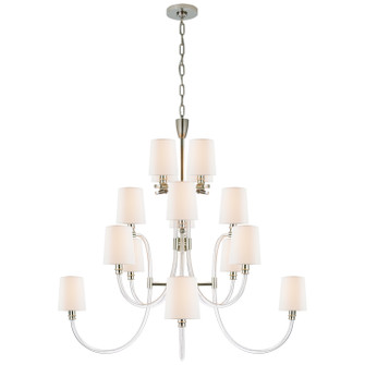 Clarice 16 Light Chandelier in Clear Acrylic with Polished Nickel (268|JN 5030CG/PN-L)