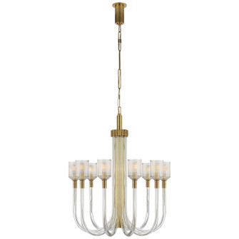 Reverie Ten Light Chandelier in Clear Ribbed Glass and Brass (268|KW 5401CRB/AB)