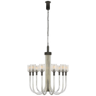 Reverie Ten Light Chandelier in Clear Ribbed Glass and Bronze (268|KW 5401CRB/BZ)