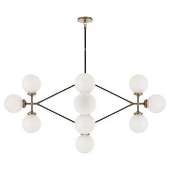 Bistro 14 Light Chandelier in Hand-Rubbed Antique Brass and Black (268|S 5024HAB/BLK-WG)