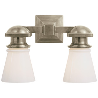 Ny Subway Two Light Wall Sconce in Antique Nickel (268|SL 2152AN-WG) Ny Subway Two Light Wall Sconce in Antique Nickel (268|SL 2152AN-WG)