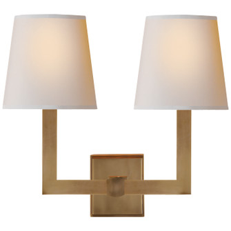 Square Tube Two Light Wall Sconce in Hand-Rubbed Antique Brass (268|SL 2820HAB-NP)