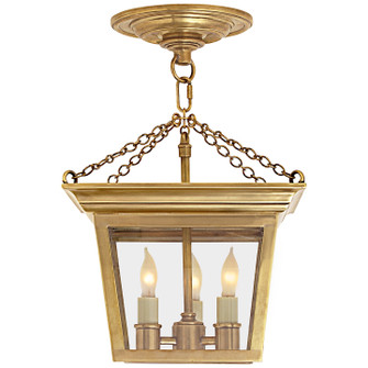 Semi Flush Cornice Three Light Semi-Flush Mount in Hand-Rubbed Antique Brass (268|SL 5870HAB)