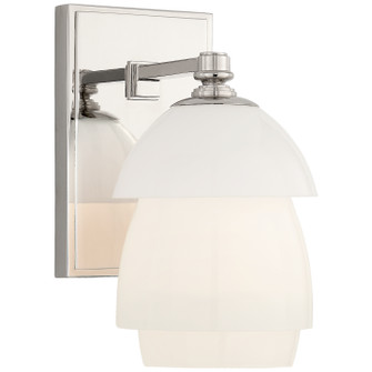 Whitman One Light Wall Sconce in Polished Nickel (268|TOB 2111PN-WG)