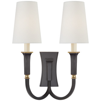 Delphia Two Light Wall Sconce in Bronze with Antique Brass (268|TOB 2273BZ/HAB-L)