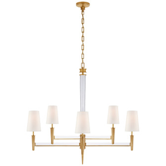 Lyra Eight Light Chandelier in Hand-Rubbed Antique Brass and Crystal (268|TOB 5943HAB-L)