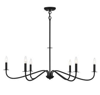 Jasmine Six Light Chandelier in Matte Black (159|V6-L1-2220-6-89)