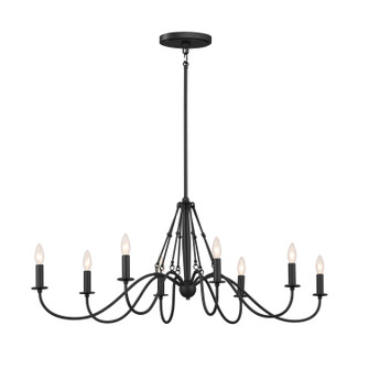 Freesia Eight Light Linear Chandelier in Textured Black (12|52457BKT)