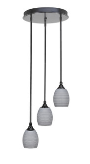 Empire Three Light Cluster Pendalier in Matte Black (200|2143-MB-4022)