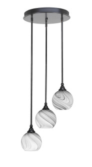 Empire Three Light Cluster Pendalier in Matte Black (200|2143-MB-4109)