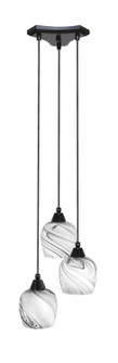 Europa Three Light Cluster Pendalier in Matte Black (200|28-MB-4819)
