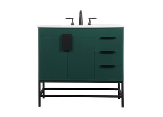 Eugene Single Bathroom Vanity in Green (173|VF48836MGN)