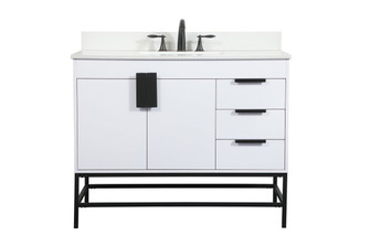 Eugene Single Bathroom Vanity in White (173|VF48842MWH-BS)