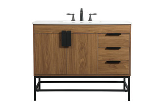 Eugene Single Bathroom Vanity in walnut brown (173|VF48842WB)