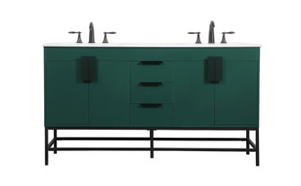Eugene Double Bathroom Vanity in Green (173|VF48860DMGN)