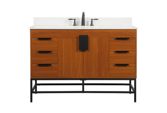 Eugene Single Bathroom Vanity in Teak (173|VF488W48MTK-BS)