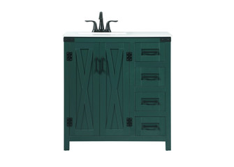 Grant Single Bathroom Vanity in Green (173|VF90232MGN)