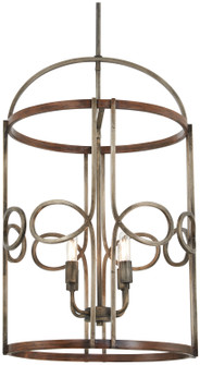 Yorkville by Robin Baron Four Light Pendant in Aged Darkwood w/Silver Patina (7|2694-115)