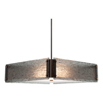 Textured Glass Four Light Chandelier in Burnished Bronze (404|CHB0044-23-BB-FG-001-E2)