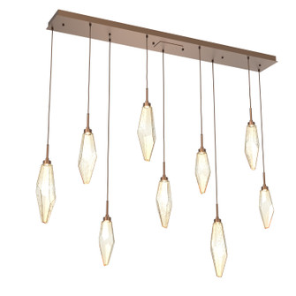 Rock Crystal LED Linear Pendant in Burnished Bronze (404|PLB0050-09-BB-CA-C01-L3)