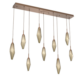 Rock Crystal LED Linear Pendant in Burnished Bronze (404|PLB0050-09-BB-CB-C01-L3)