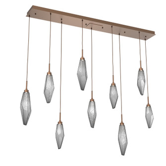 Rock Crystal LED Linear Pendant in Burnished Bronze (404|PLB0050-09-BB-CS-C01-L1)