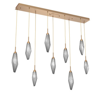 Rock Crystal LED Linear Pendant in Novel Brass (404|PLB0050-09-NB-CS-C01-L1)