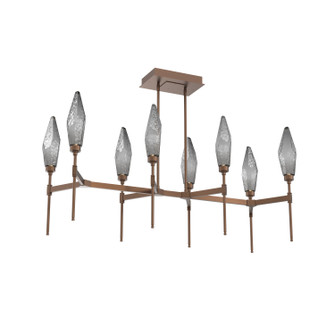 Rock Crystal LED Linear Suspension in Burnished Bronze (404|PLB0050-48-BB-CS-001-L3)