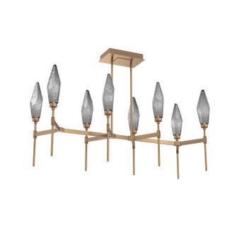 Rock Crystal LED Linear Suspension in Novel Brass (404|PLB0050-48-NB-CS-001-L3)