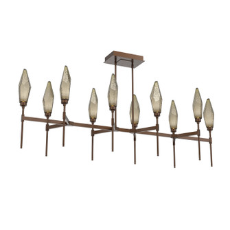 Rock Crystal LED Linear Suspension in Burnished Bronze (404|PLB0050-67-BB-CB-001-L3)