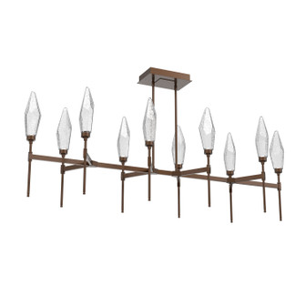Rock Crystal LED Linear Suspension in Burnished Bronze (404|PLB0050-67-BB-CC-001-L3)