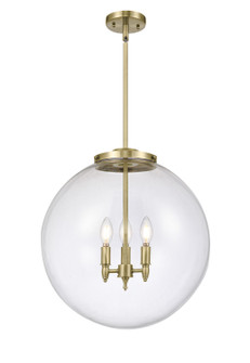 Franklin Restoration Three Light Pendant in Antique Brass (405|221-3S-AB-G202-18)