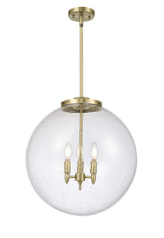 Franklin Restoration Three Light Pendant in Antique Brass (405|221-3S-AB-G204-18)