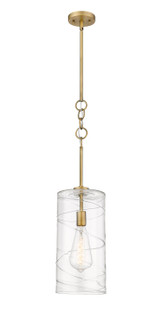 Downtown Urban One Light Mini Pendant in Brushed Brass (405|380-1S-BB-G381-8CL)