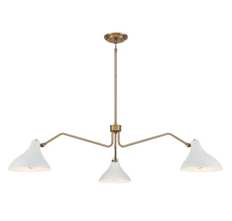 Three Light Pendant in White with Natural Brass (446|M7019WHNB)
