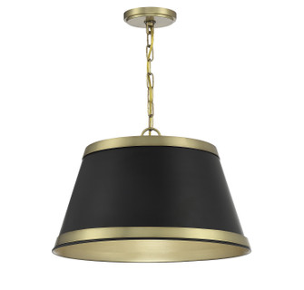 Three Light Pendant in Matte Black with Natural Brass (446|M7013MBKNB)