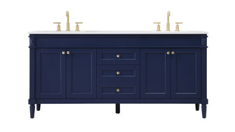 Bennett Double Bathroom Vanity in Blue (173|VF31872DBL)