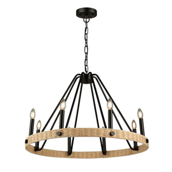 Perris Eight Light Chandelier in Black (78|AC11718BK)