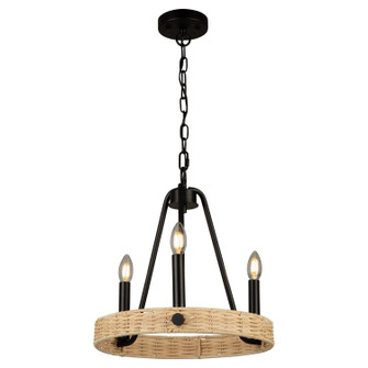 Perris Three Light Chandelier in Black (78|AC11713BK)